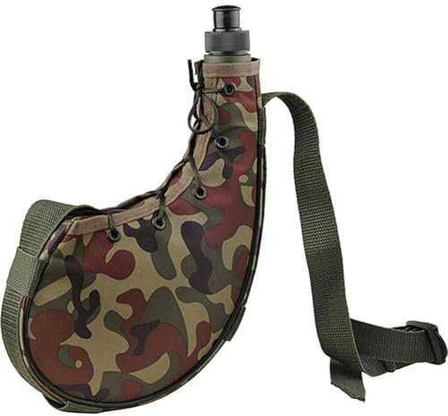 Vobumix Borraccia Militare 800 con Cintura E Coperchio Borraccia Mimetica per Borraccia Militare All'aperto per Arrampicata in Campeggio