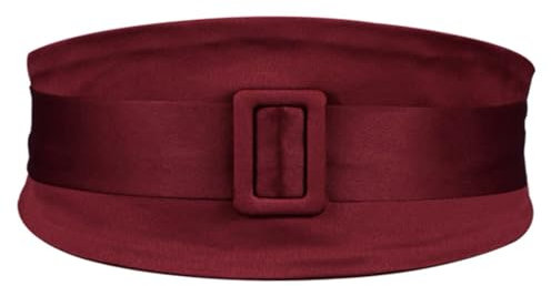 Maxtonser Fashion Corset Belt for Dress Wide Waistbelt Decorative Waist Cincher Adjustable Double Layer Waspie Belt for Sweater Burgundy