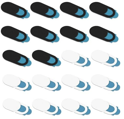20 Pcs Laptop Camera Cover Slider, Webcam Cover, Laptop Camera Cover, Camera Cover with Webcam Camera Cover for Laptop Phone Camera for Your Privacy & Security (Black and White)