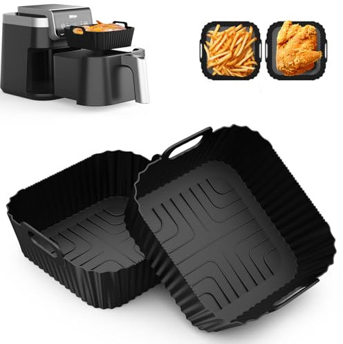 Moule Silicone Air Fryer pour Max Pro 6,2L AF180EU Philips HD9270, 2 Paquet 21 cm Foodi Max 6,2L AF180DE 4,7L AF140EU Accessoires pour Friteuse, Plat Pour Cuisine