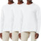 3 Pack Men's Cotton Shirt Loose Fit Long Sleeve T-Shirt Moisture Wicking Crew Neck Shirts Comfort Casual Base Layer Tops White/White/White 05-2XL