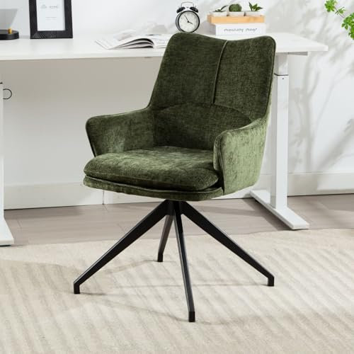 Wahson Modern Chenille Bürostuhl Schreibtischstuhl mit 360°Drehfunktion, Drehstuhl für Wohnzimmer und Schlafzimmer, Grün