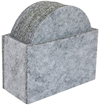 Set von 12 Getränke Becher Matte Becher mit besteck Schiefer Platzset (Grey, One Size)