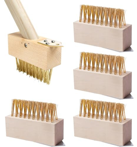 Unkraut Fugenbürste,4 Stück 10 x3.5 x4cm Garten Reinigungsbürsten,Fugenbesen,Stahlborsten Fugenbürste,Fugenreinigung Stahlbürste Für Moos,Unkraut