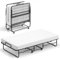 COSTWAY Gästebett klappbar 90x190 cm, Klappbett mit 10 cm Dicker Schaumstoff Matratze, Lattenrost aus Metall, Faltbett mit Rollen & robustem Metallrahmen bis 220 kg belastbar