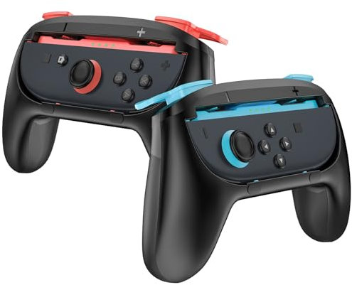 Procase Empuñaduras para Joy-Con de Nintendo Switch 2, Agarre Ergonómico y Antideslizante para Mandos Joy-Con, Pack de 2 (Azul y Naranja)