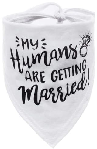 ThaiRoot Hund Hochzeiten Halstuch Weiß My Humans Are Getting Married Hochzeiten Bandana Atmungsaktiver Haustier Schal Triangel-Hundebandana-Schal Hundehalstuch für kleine, mittlere, große Hunde
