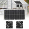 ADDLIVE Ventilateur Solaire, 16V 16W Ventilateur Solaire Avec Batterie, Ventilateur dExtraction à Énergie Solaire, Double Ventilateur Solaire Portable Pour Camping-Cars Serres Maisons dAnimaux