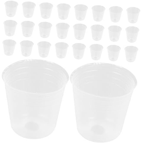 NULYLU 50Stücke Transparente Pflanztöpfe für Orchideen und Sukkulenten Atmungsaktive Anzucht Töpfe Material für Pflanzenpflege im Garten