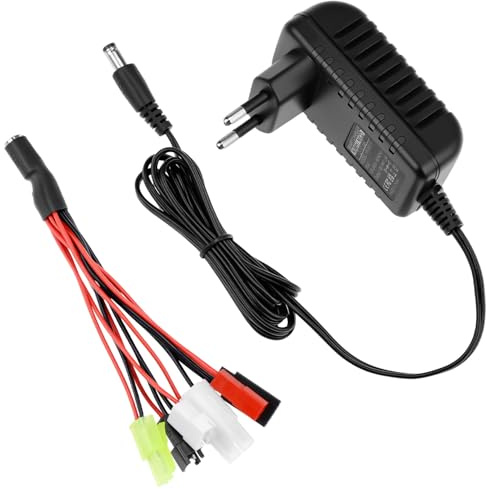 QWORK® Intelligentes Ladegerät für 2-10s NIMH/NICD Akkus – Perfekt für RC-Modelle, Drohnen,Geeignet für Tamiya, Mini Tamiya, JST, JR/Futaba, SM und XH