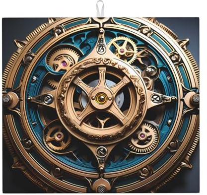 Abtropfmatte für die Küche, exquisiter cooler Steampunk-Zahnradaufdruck, saugfähig, faltbar, Spülbeckenmatte für Theke