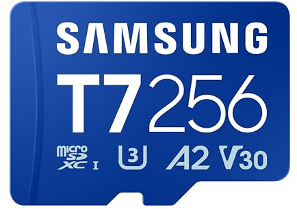 Samsung T7 microSD-Karte, 256 GB, Speicherkarte für Mobile Games auf Smartphones, Tablets und Handheld-Konsolen, UHS-I U3, Full HD & 4K UHD, 170 MB/s Lesen, MB-MB256T/WW