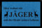 Interluxe SCHMUTZMATTE Fußmatte Hier WOHNT EIN JÄGER Hobby Geschenk Dekomatte Jagen Spruch Royalblau