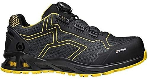 Base Protection K-Rush Scarpa Antinfortunistica con Sistema BOA, Nero/Giallo, Taglie 41
