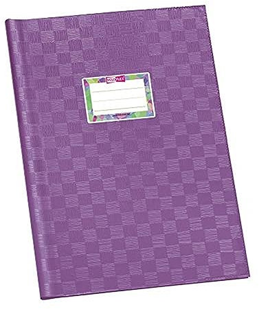 VELOFLEX 1342170 - Schulhefthülle, Hefthülle, Heftschoner, DIN A4, gedeckte PP-Folie, Bastnarbung, lila, 25 Stück