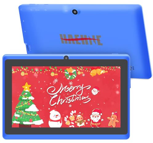 Haehne 7 Pollici Tablet PC, Android 5.0 Quad Core, 1GB RAM 8GB ROM, Doppia Fotocamera, WiFi, Bluetooth, per Bambini e Adulti, Blu