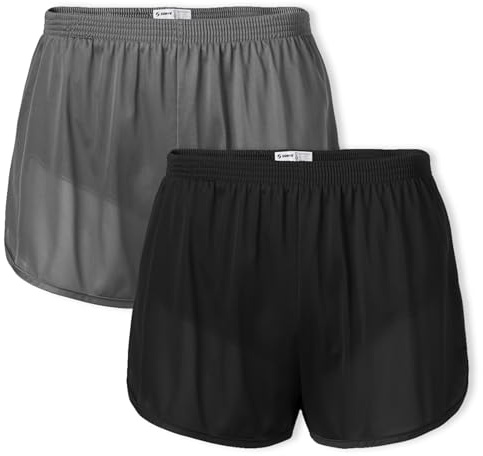 SOFFE Men's Ranger Panty Running Short, Black/Gunmetal (2 Pack), XX-Large