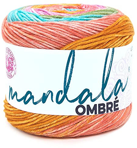 Lion Brand Yarn Mandala Ombre Multicolor Yarn for Knitting, Crochet, and Crafts, Tranquil, 1 Pack