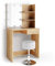 Vicco Schminktisch Dekos, Goldkraft Eiche, 75 cm mit LED Beleuchtung und Hocker