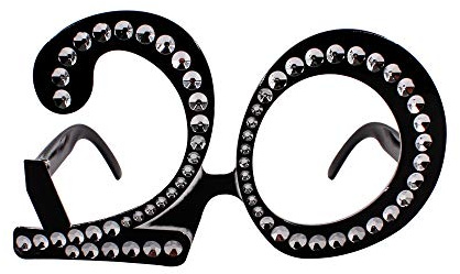 Karnevalife Frosch Brille Retro Schwarz 20 Jahre Silvester Party Fotografie Zubehör