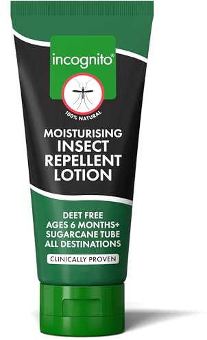 Incognito Insect Repellent Lotion 100 ml - Protects For Up To 7 Hours - Natural, DEET free formula - Insect Repellent & Moisturiser For Soft Protected Skin - Travel Friendly Organic Mosquito Repellent