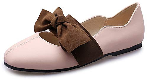 Onewus Escarpins plats pour femme - Noir - Rose, 43 EU