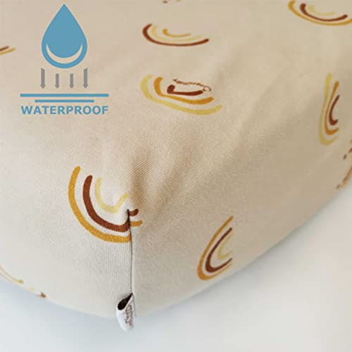 ÜneeQbaby 100% wasserdichter Matratzenschoner, voll ausgestattetes Bettlaken - Bio-Baumwolle, Oeko-TEX Klasse I-Zertifiziert, Matratzenbezugschutz für Babybett, Kleinkind und Kinderbett…