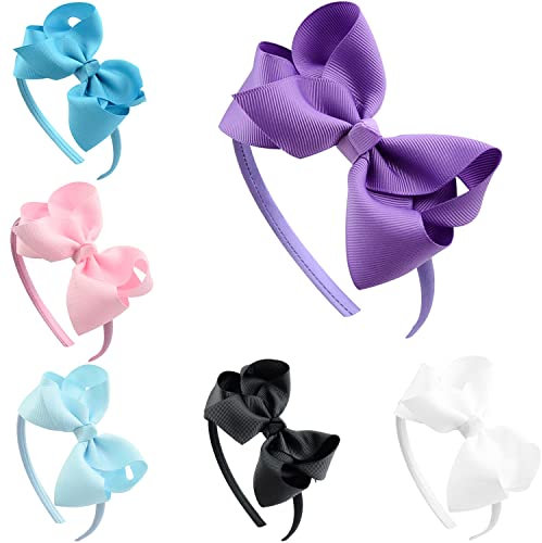 ZOCONE Fiocco Cerchietto per capelli Bambine, 6 Pezzi Ragazze Cerchietto per Capelli Cerchietto per Capelli Bambine, 6 Colori (Viola)