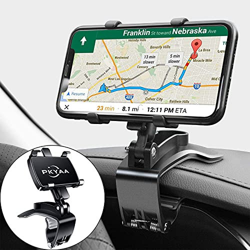 Car Phone Mount, Rotating Dashboard Clip Cell Phone Holder, 360-Degree Rotation Mobile Clip Stand for 4 to 7 inches Smartphones
