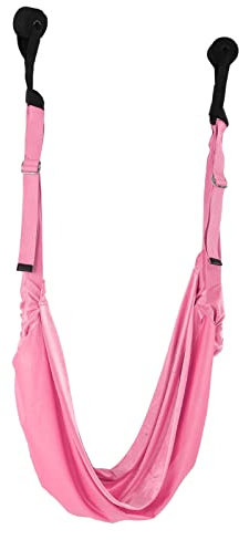 SPYMINNPOO Aerial Yoga Schaukel Set, Aerial Yogatuch Hammock Stretch Gurt Bein Taille Rücken Stretching Yoga Hängematte Schaukel Fitness Band Hammock Swing Kit(Rosa)