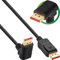InLine® DisplayPort 1.4 Kabel, 8K4K, nach oben gewinkelt, schwarz/gold, 3m