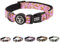 SUPER DOGGY Hundehalsband Nylon Verstellbar - für Kleine, Mittel & Große Hunde - Halsband Hund Katze Welpe - Verstellbares, Weich & Komfort - zum Wandern oder Radfahren (Pink Bananas, (M (33-55cm))