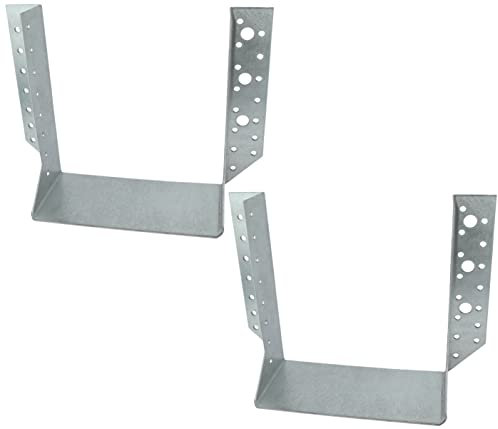 AERZETIX - C58641 - Lot de 2 Sabots de charpente à ailes extérieures 160x170x75x2 mm - sabot de solive à 52 trous - en acier zingué Z275