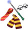 JMOCD 4 Stück Zauberer Kostüm Set,Magier Accessoires mit Schwarzer Runder Brillen,Krawatte,Schal und Zauberstab für Halloween Karneval Mottoparty Geburtstag Maskerade Fasching.