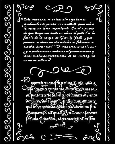 Stamperia, Vintage Library Thick Stencil 20x25cm Letters