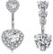 WillTen Silber Bauchnabelpiercing Herz Diamant Klar CZ 14G Nabelpiercing Chirurgenstahl Piercing Bauchnabel Damen 10MM Bauchpiercing Bananabells
