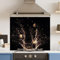 Premium 90 cm x 75cm Champagne Splash Glass 6mm Kitchen Splashback Heat Resistant Toughened Polished Edges - Back Splash Back Coloured Hob Painted Tempered Splashback