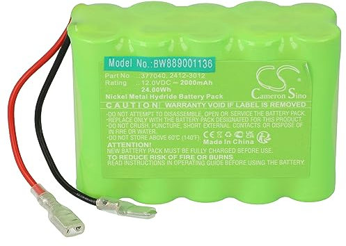vhbw Batterie Compatible avec Roto RotoMatic RT1, DS1000, DS1000S volet Roulant de fenêtre (2000mAh, 12V, NiMH)