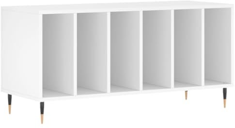 vidaXL Mobile Porta Dischi Bianco 100x38x48 cm in Legno Multistrato
