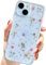 AMART for iPhone 15 Plus/iPhone 14 Plus Case Flowers, Clear with Pressed Dried Flower Cute Glitter Design Women Girls Floral Aesthetic Soft TPU Phone Cover for iPhone 15/14 Plus (6.7 inch)