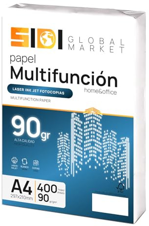 A4-Papier, 90 g, Druckerpapier, Packung für Schule, Arbeit oder Privatgebrauch, A4-Blätter für Kopierer und Mehrzweck, extra weiß – SIDI (400 h, 90 g)