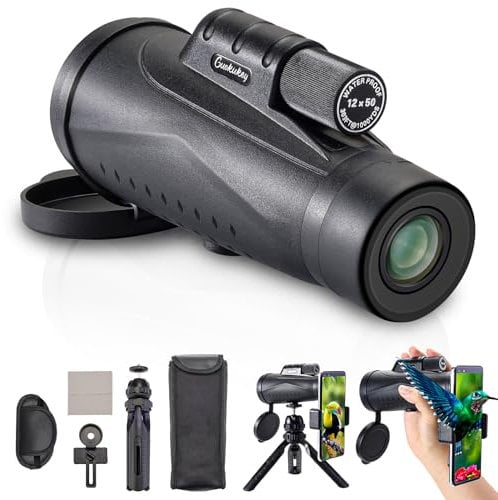 Makerfire 12x50 Monocular Telescope for Adults and Kids, High Powered Compact, Smartphone Compatible, Beginner Friendly, All Ages, Outdoor Enthusiasts