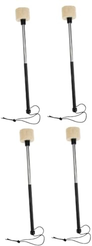 ibasenice 2paare Praktischer Bass Drum Mallet Aus Edelstahl Mit Filzkopf Rutschfester Griff Geeignet Für Percussion-enthusiasten Und Musiker Für Unterricht Und Auftritte
