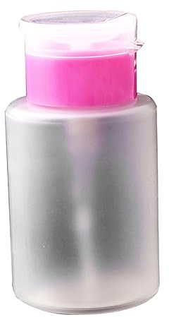 Mipcase Pink 150ml Nail Polish Remover Pressing Bottle Lock Pressure Dispenser for Nail Art Empty Pump Bottle for Makeup and Beauty