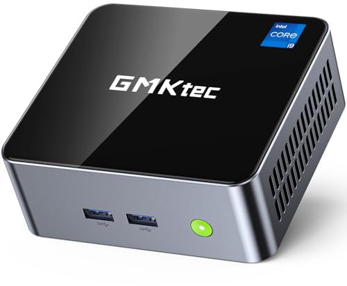 GMKtec Mini PC 12th Gen Intel Core i5 12450H (8 cores/12T, 4.40GHz) Windows 11 Pro Desktop Mini Computers 16GB DDR4 (8GB*2) 512GB SSD, 2X HDMI 4K, 4X USB 3.2, USB-C, WiFi 6, BT 5.2, RJ45 2.5G M3