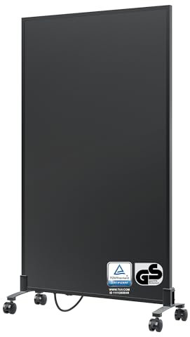 BR Bringer Infrarotheizung Standgerät - 800 Watt - Energiesparend - Mobile Elektroheizung mit Standfüßen auf Rollen - 5 Jahre Garantie, TÜV - Deutsche Qualitätsmarke (schwarz)