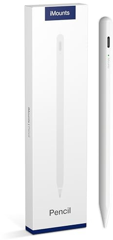 iMounts Bleistift geeignet für iPad - USB-C Laden, Magnetische Befestigung, Lange Akkulaufzeit, Inklusive zusätzlichem Schreibpunkt