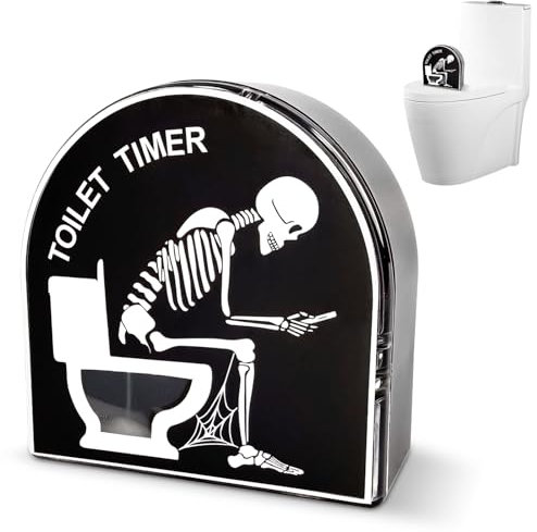 Clessidra da 5 Minuti (Edizione Scheletro) - Timer WC Creativo per Toilette e Bagno - Decorazione per Adulti, Bambini, Marito - Regalo per Festa del Papà e Compleanno