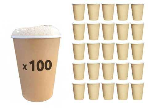 Table'Colors 100 Verres à bière en Carton 35 cl Esprit Kraft - Gobelet Carton Recyclable - Bières - Boisson fraiche - Idéal pour Fêtes et Événements - Design Écologique et Pratique