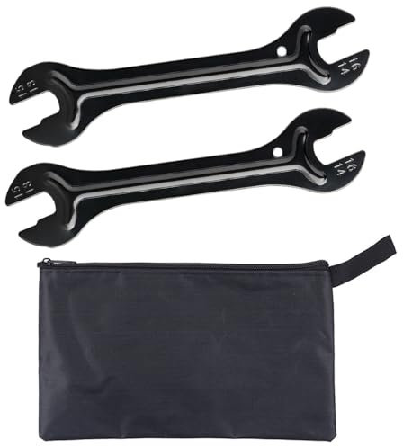 VBRHFRIF 2 Bicycle Repair Wrenches, 1 Tool Bag, Cone Wrench, Pedal Wrench, Bicycle Pedal Wrench